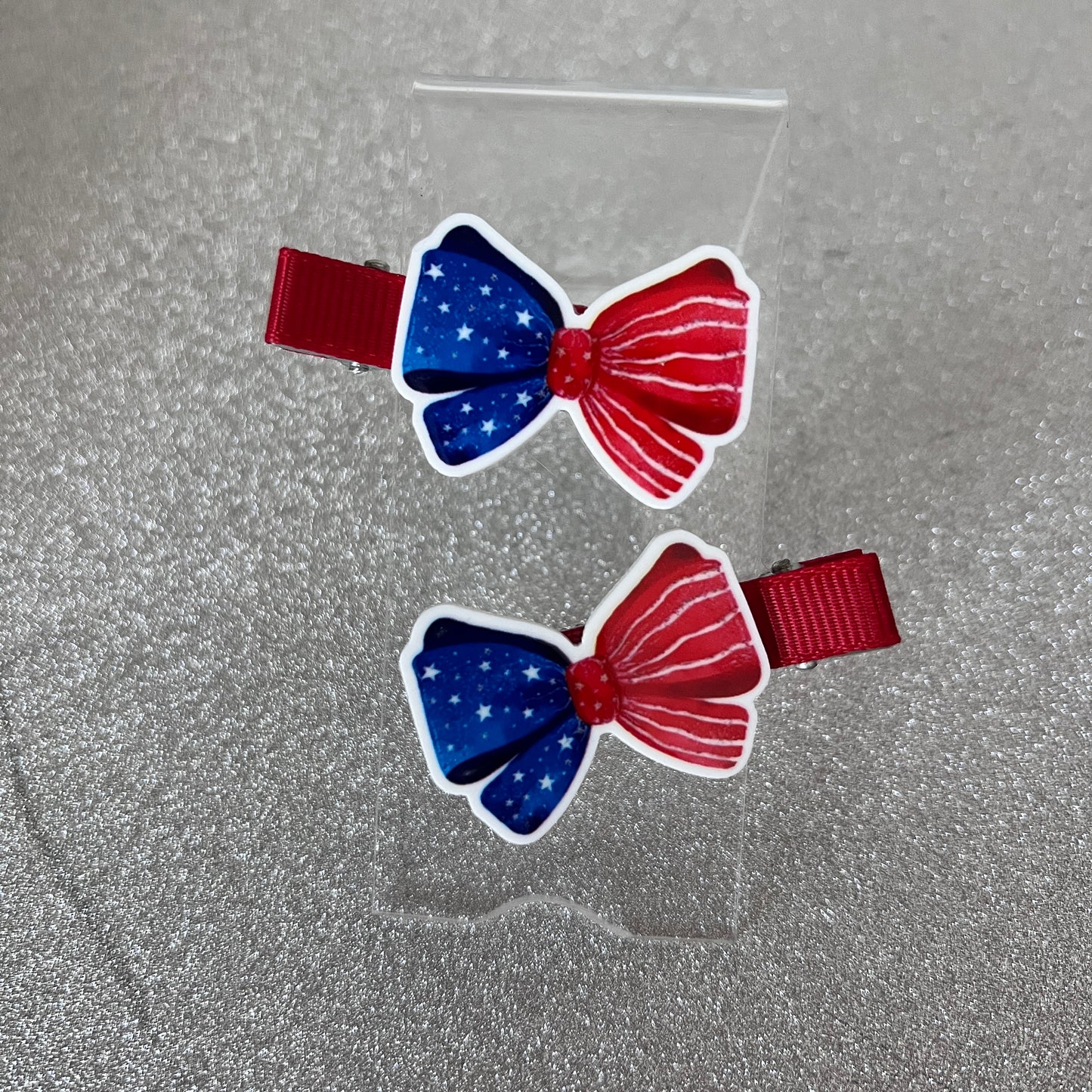 Patriotic Bows (red ribbon Clips)